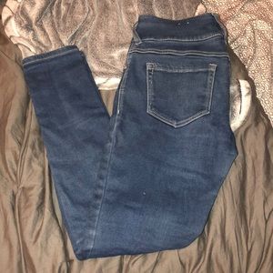 High-rise dark wash skinny jeans